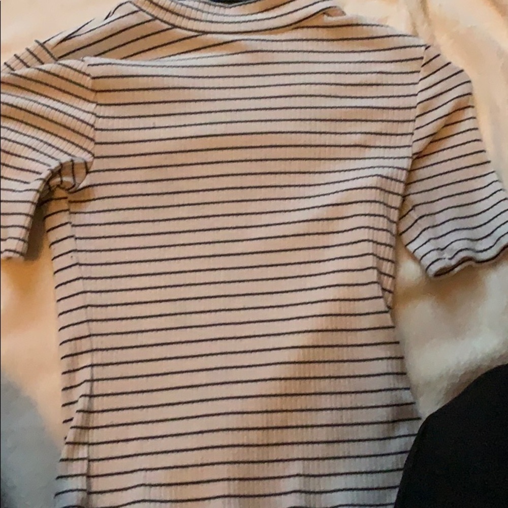 Striped turtleneck shirt with stripes